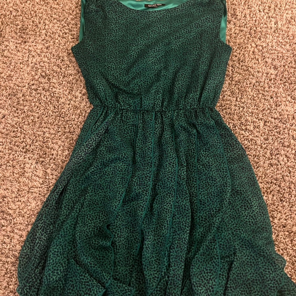 Green Leopard/polka dot Print Dress